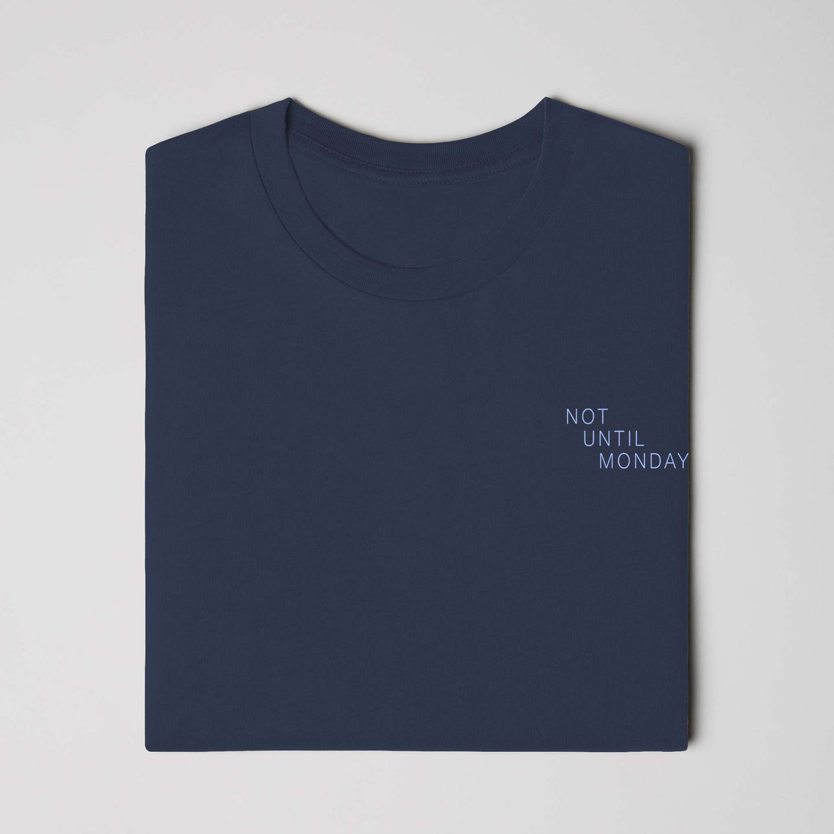 The After-Hours Tee in navy, detail view